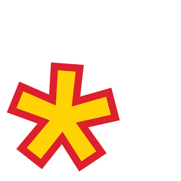 Animation of a rotating yellow and red asterisk.