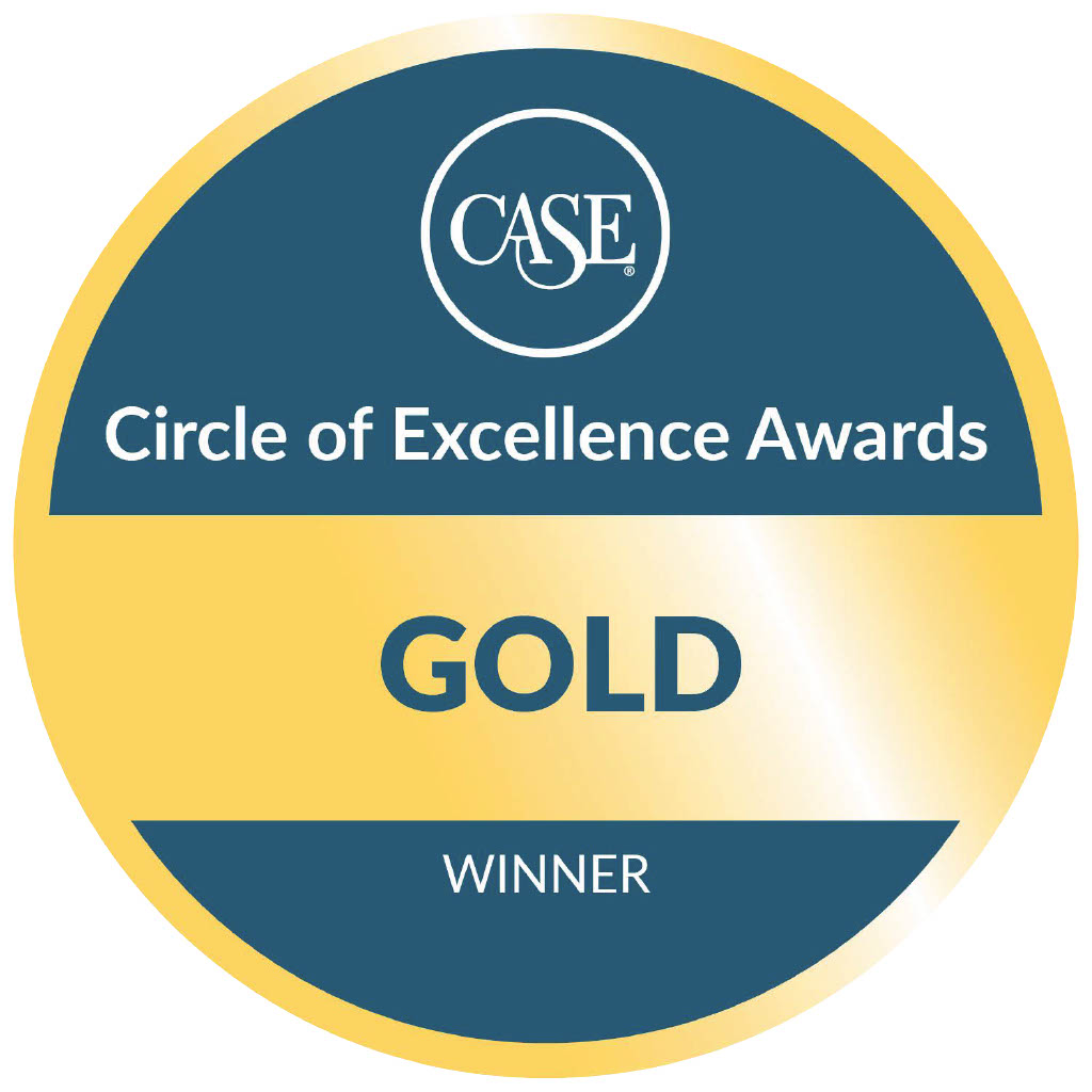CASE logo and badge. Circle of Excellence Awards, Gold Winner.