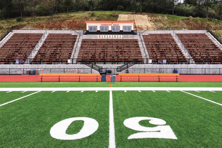 A football field at a high school.
