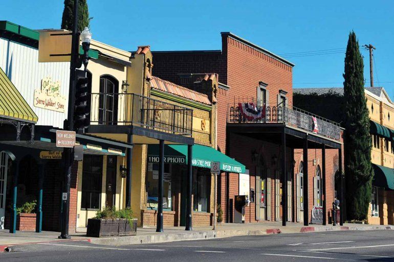 The main street in a small town in Northern California.