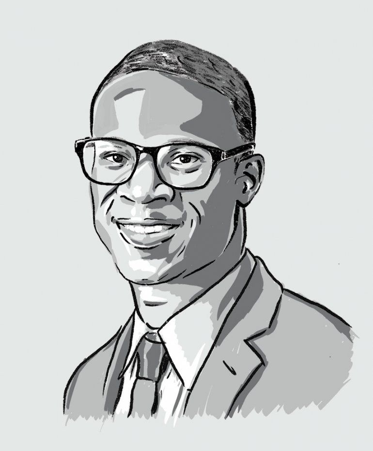 Illustrated portrait of Akinyemi Oni-Orisan.