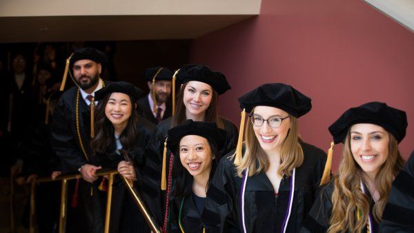 Students lining up for the SOP Commencement 2019