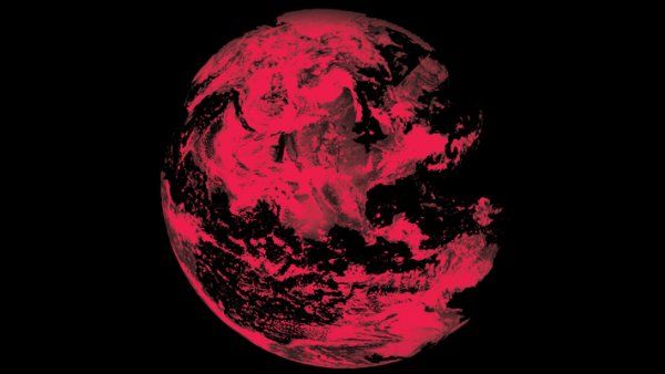 Photo of the earth in red to illustrate climate change