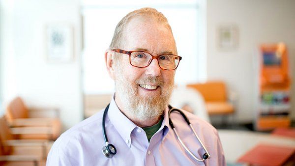 Portrait of Thomas Boyce, MD, at Mission Bay’s Ron Conway Family Gateway Medical Building.