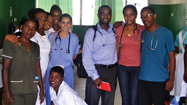 Palav Babaria and colleagues at a hospital in Haiti. 