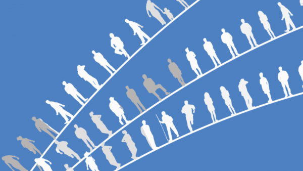 Illustration of silhouettes of a diverse groups of people.
