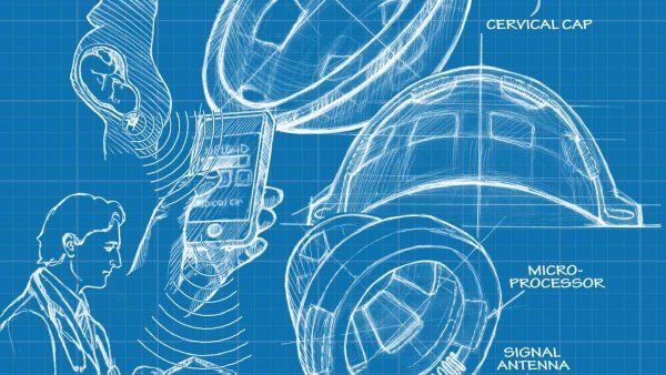 Technical illustration on graph paper of the "birth alert" system.