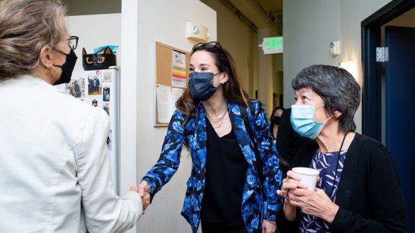 Ashley Biden, MSW, attended a site visit to UCSF Trauma Recovery Center in San Francisco. The visit included a tour of the facility, presentations and panel discussions..She is introduced to Mary Burke, (left) MD, Professor, UCSF Psychiatry, by Alicia Boccellari, (right) UCSF TRC Director of Special Programs and NATRC Executive Director.