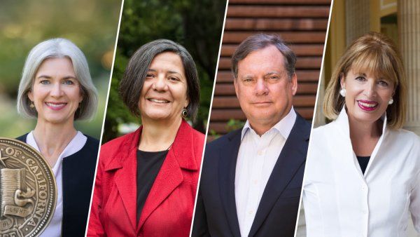 The four winners of the UCSF Medal smiling.