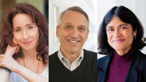 A composite image showing portrati shots of the 2026 AAA Fellows Elissa Epel, Donald Ganem, and Geeta Narlikar