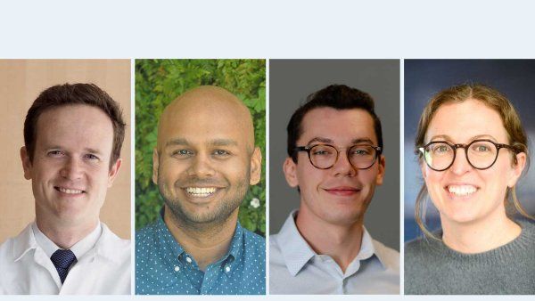 A composite image of headshots of Josiah Gerdt, Sakeen Kashem, Mark Pownall, and Balyn Zaro.