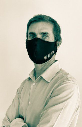 Portrait of Matt Bryant, in a face mask.