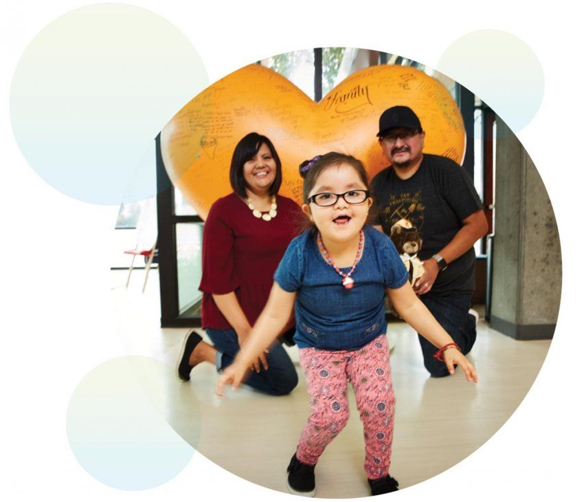 Photo of Joy Littlesunday with her parents, Jarvison and Christina.