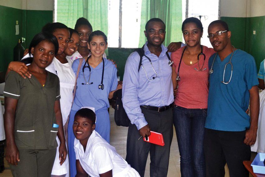 Palav Babaria and colleagues at a hospital in Haiti. 