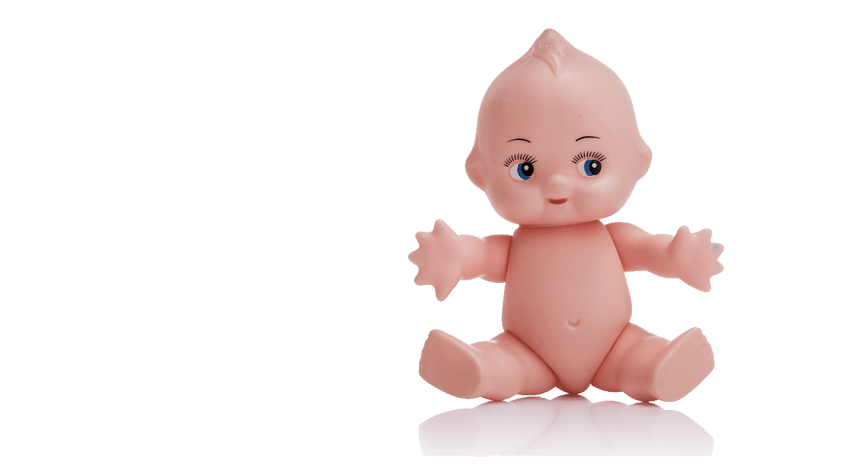 A creepy plastic baby doll.