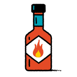 Illustration of a bottle of hot sauce